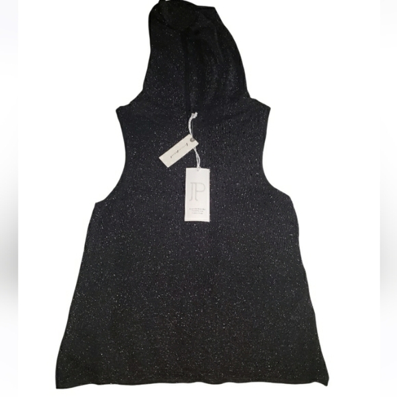 NWT Anthroplogie Pilcro Metallic Hooded Sleeveless Top- S - Picture 3 of 5